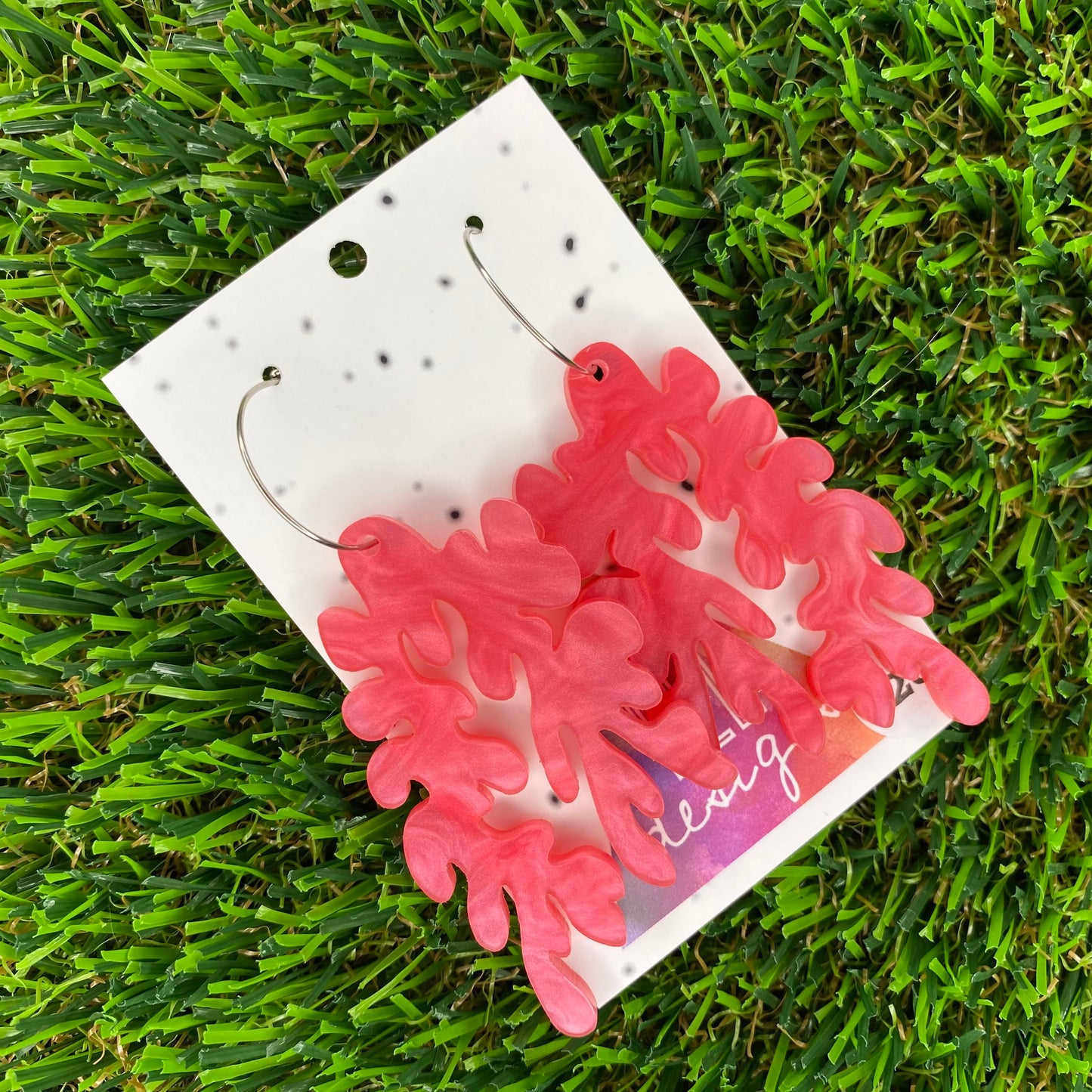 Coral Reef Hoop Dangle Earrings - Can be worn 3 ways!