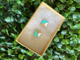 Geometric Square Earrings - Detailed Hand Painted Bamboo Earrings - Available in 2 Stunning Colour Combinations.