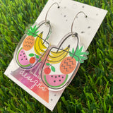 Fruity Shopper Hoop Dangle Earrings - Super Cute!!!
