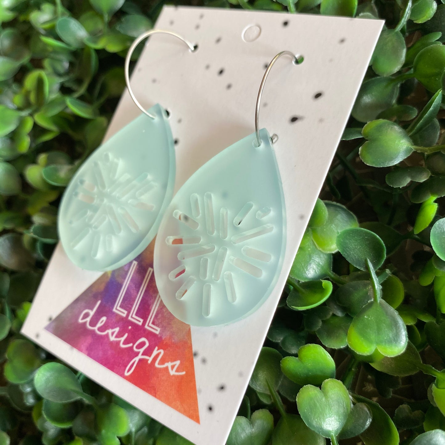 Sea Glass Earrings. Stunning Frosted Acrylic Hoop Earrings - with a Beautiful Sea Glass Effect.