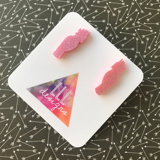 Glitter Galah Statement Stud Earrings - Australian Earrings!