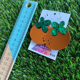 Orange Mirror Hoop Dangle Earrings - Fruity and Fun!