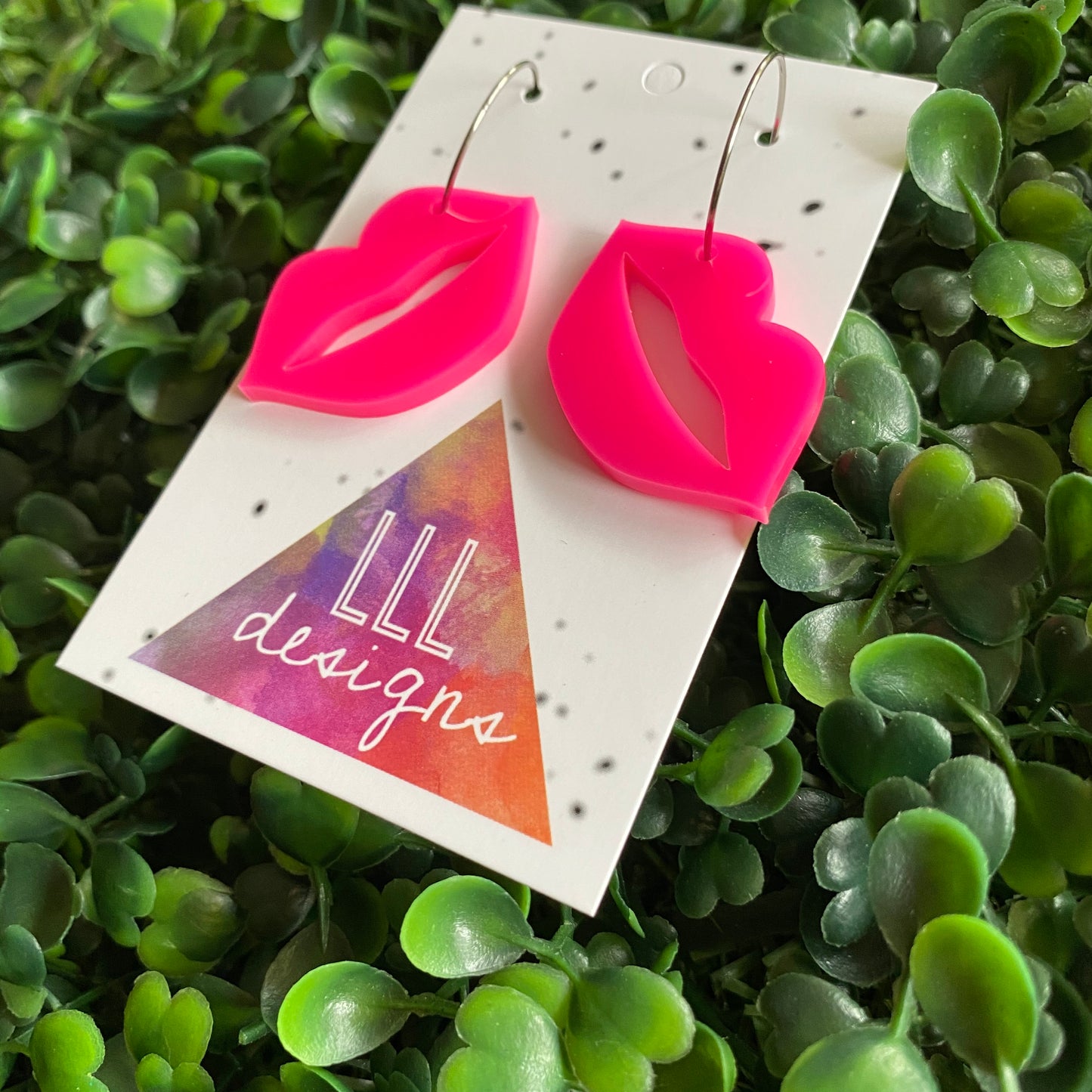 Luscious Lips Earrings - Vibrant Hot Pink Kiss Lip Hoop Dangle Earrings. Blow Kisses everywhere you go :)