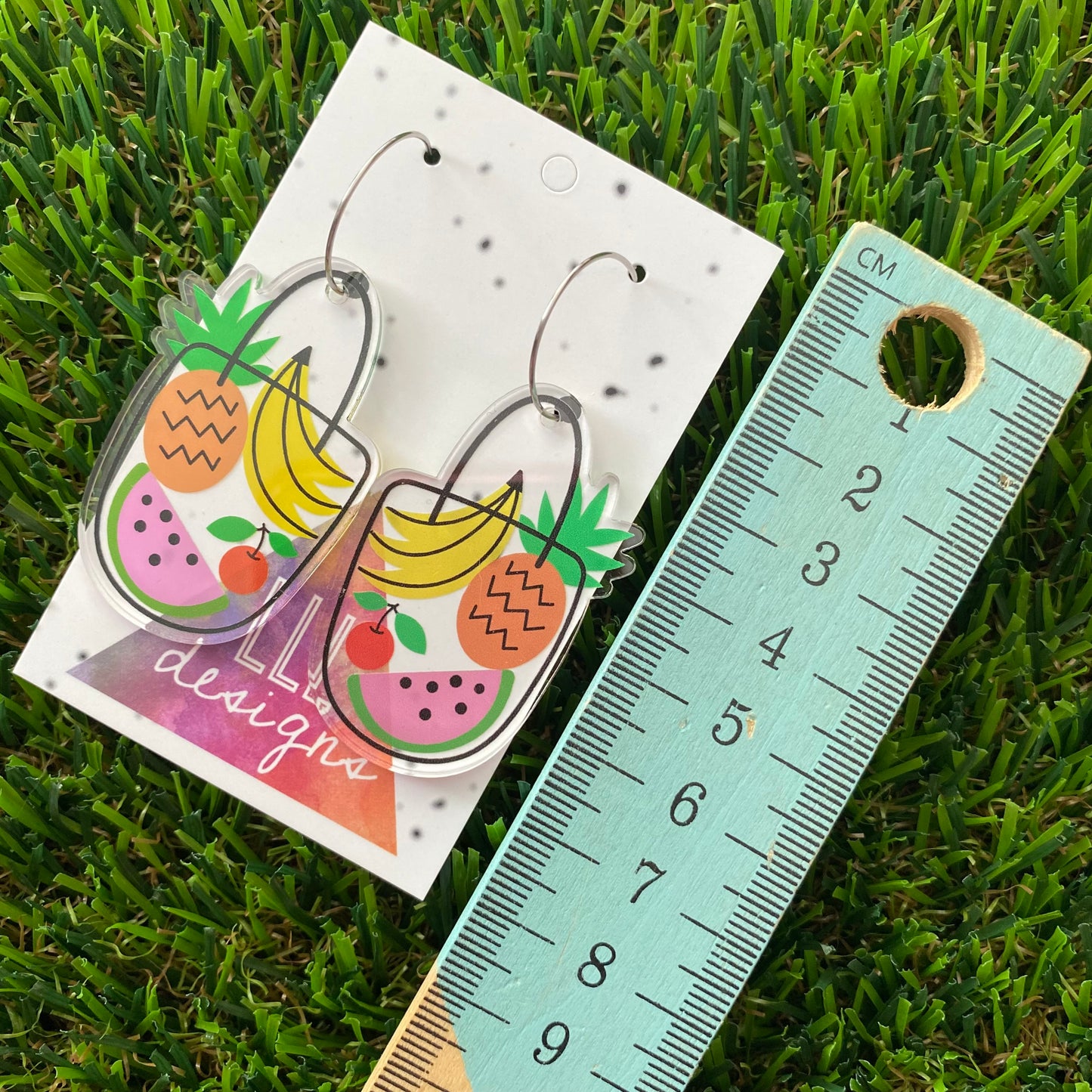Fruity Shopper Hoop Dangle Earrings - Super Cute!!!