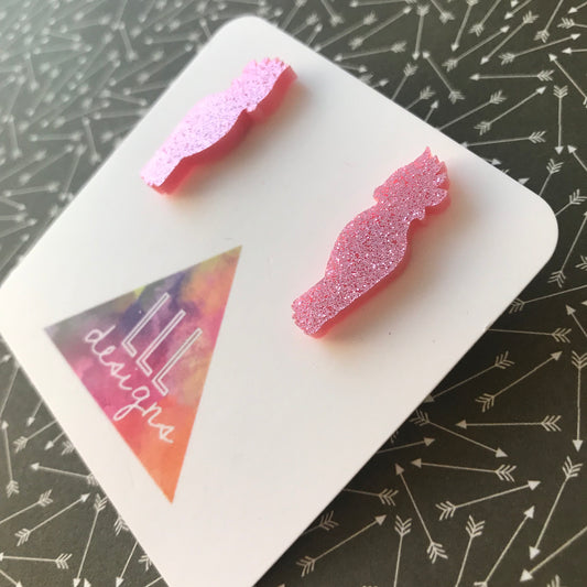 Glitter Galah Statement Stud Earrings - Australian Earrings!