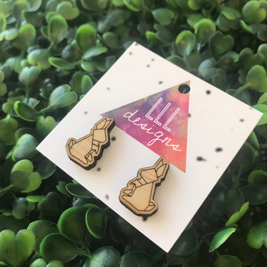 Timber Geometric Bunny Stud Earrings.