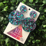 Super Glitzy Love Heart Confetti Dangle Earrings.
