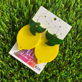 Luscious Lemon Hoop Dangle Earrings - Fabulous and Fruity!