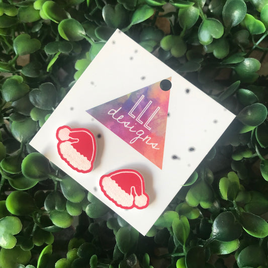Santa Hat Christmas Stud Earrings - Super Cute Festive Earrings
