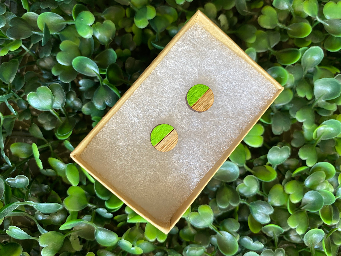 Circle Earrings - Detailed Hand Painted Bamboo Earrings - Available in 4 Stunning Colours.
