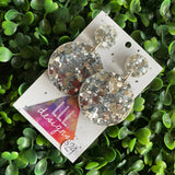Silver Confetti Circle Dangle Earrings. All Kinds of Sparkle & Glitter Joy!