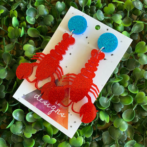 Living Large Lobster Statement Dangles - Medium Size :)