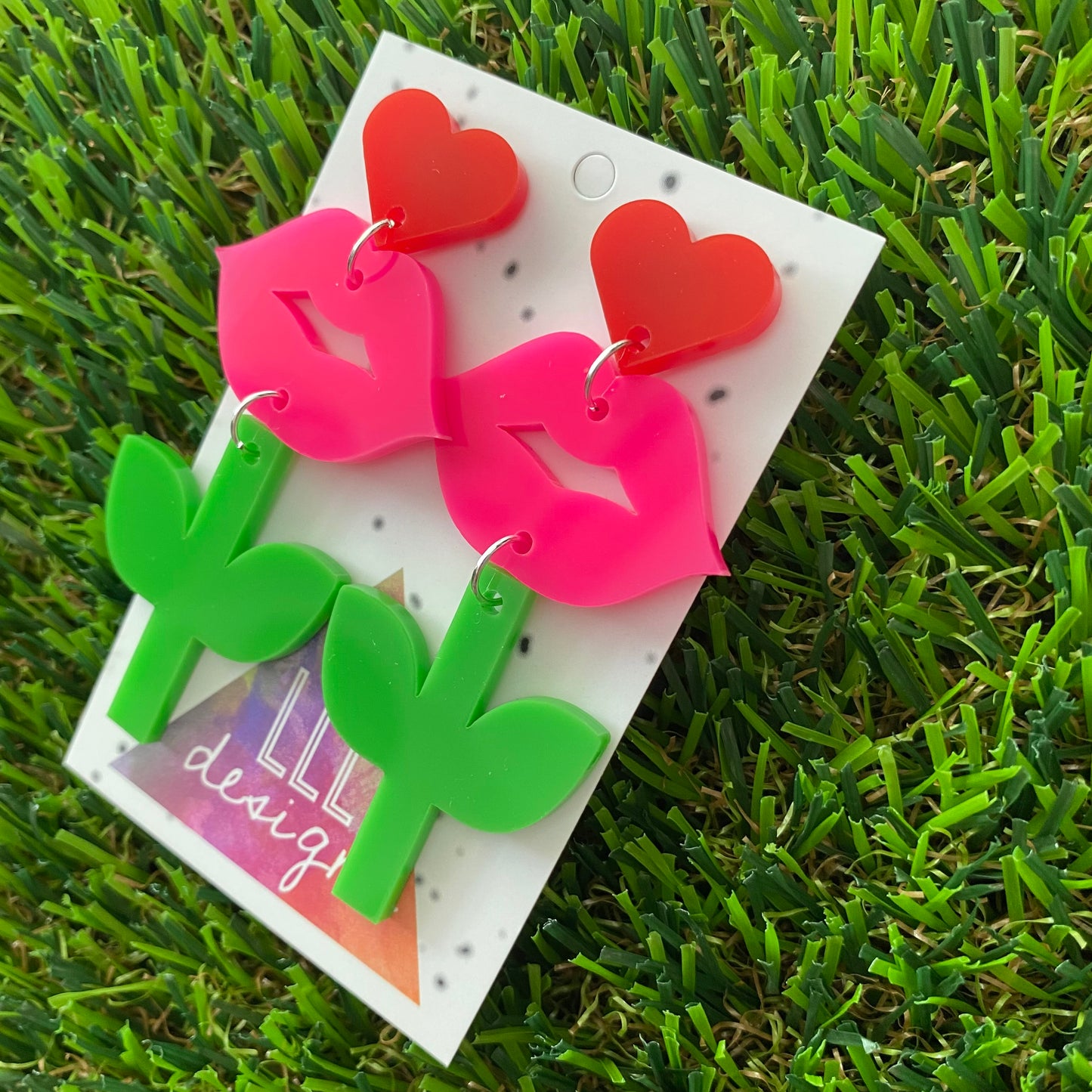 Blooming Kiss Statement Dangle Earrings - Live Bold!!!