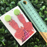 Lovely Llama Pink Mirror Dangle Earrings. Alpaca Earrings.
