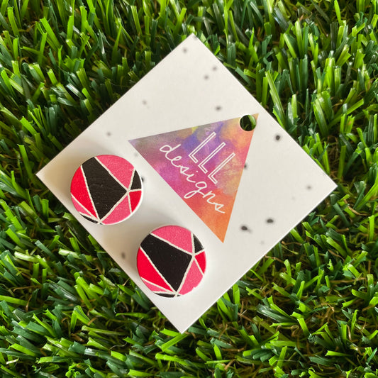 Pink Tone Geometric Printed Timber Studs.