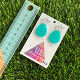 Mint Lush Drop Dangle Earrings with Silver Glitz Star Toppers