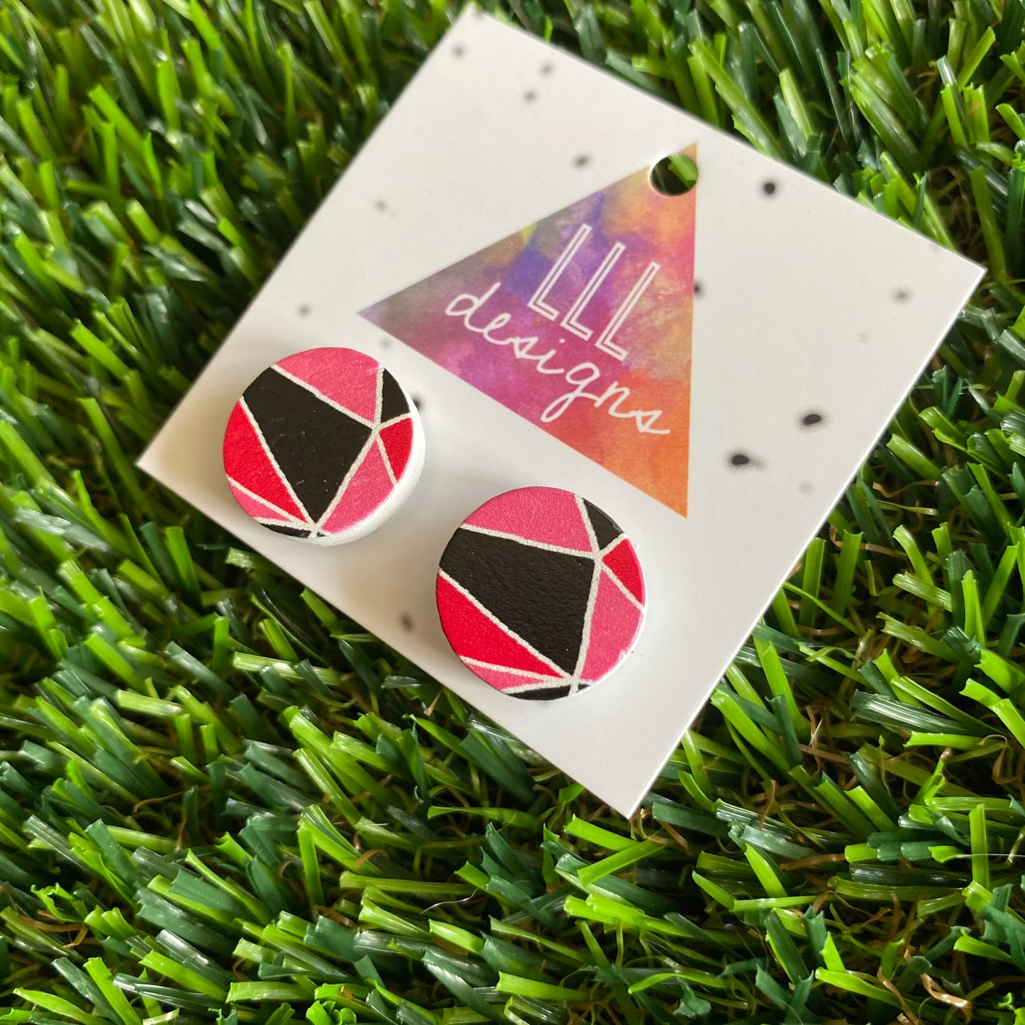 Pink Tone Geometric Printed Timber Studs.