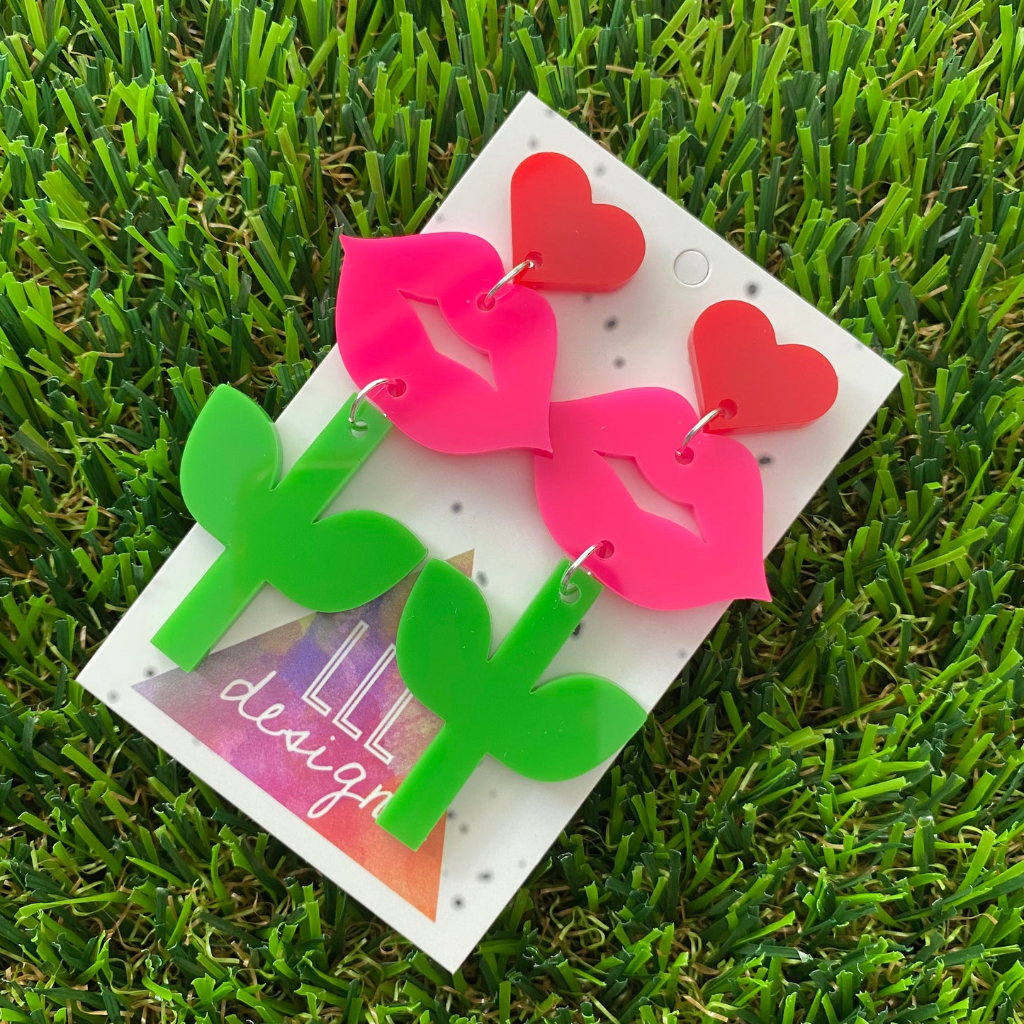 Blooming Kiss Statement Dangle Earrings - Live Bold!!!