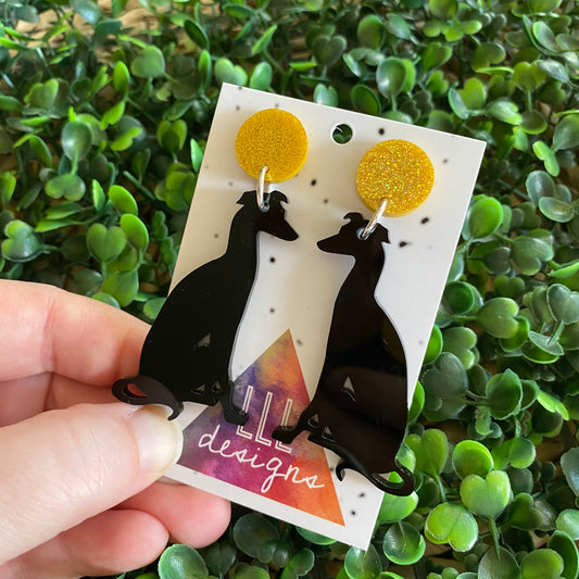 Graceful Greyhound Dangle Earrings.