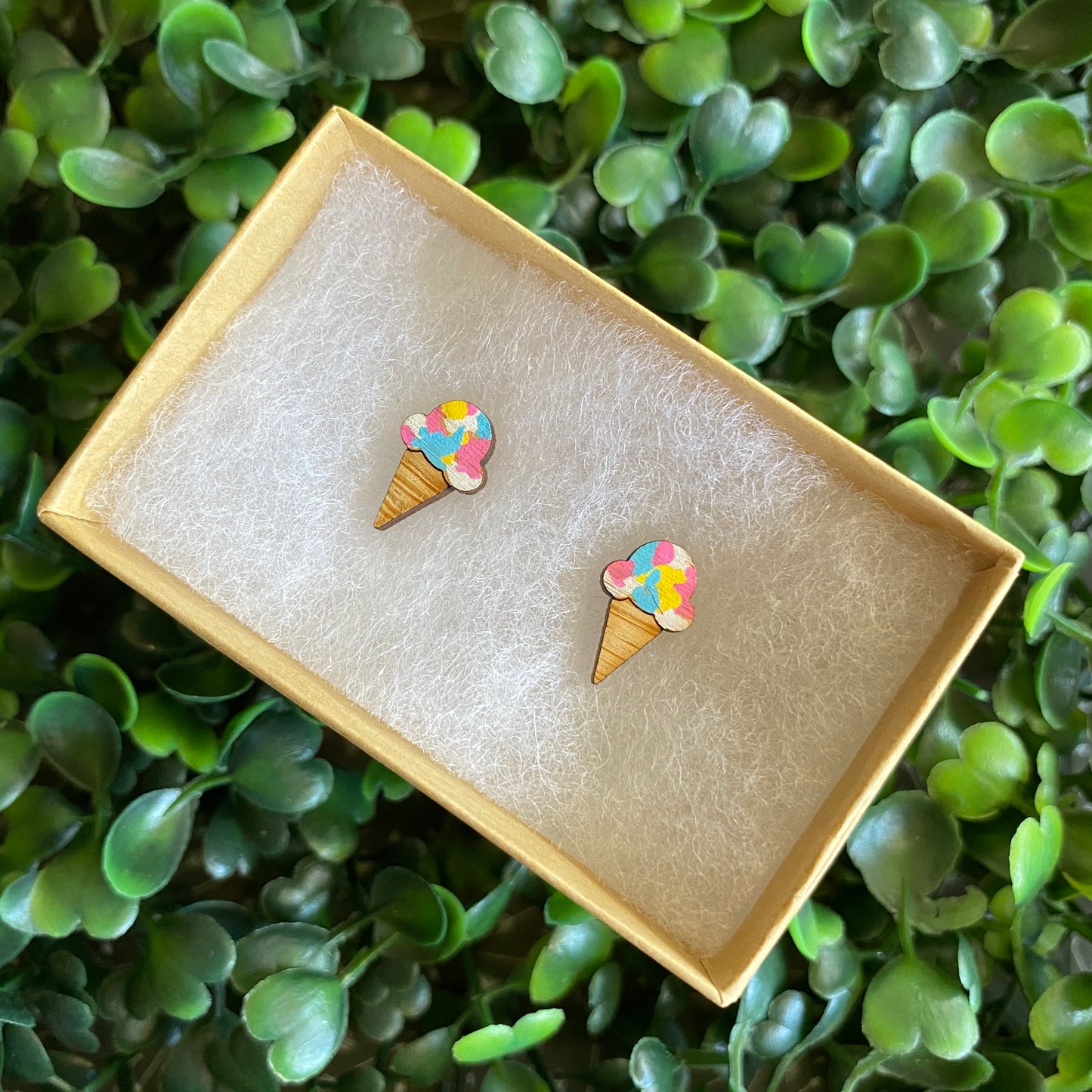 Ice Cream Cone Earrings. Rainbow Ice Cream Earrings. Strawberry Ice Cream Earrings. Ice Cream Love. I love Ice Cream. Hand Painted Earrings.