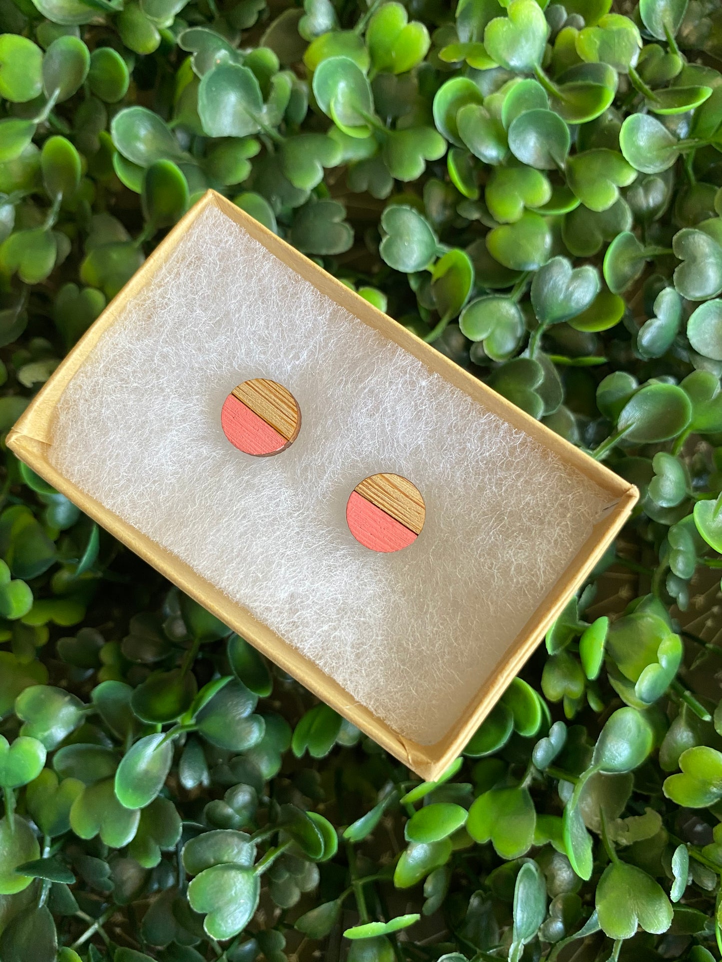 Circle Earrings - Detailed Hand Painted Bamboo Earrings - Available in 4 Stunning Colours.