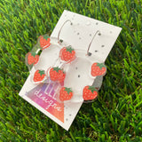 Strawberry Patch Hoop Dangle Earrings - Sweet as Pie!