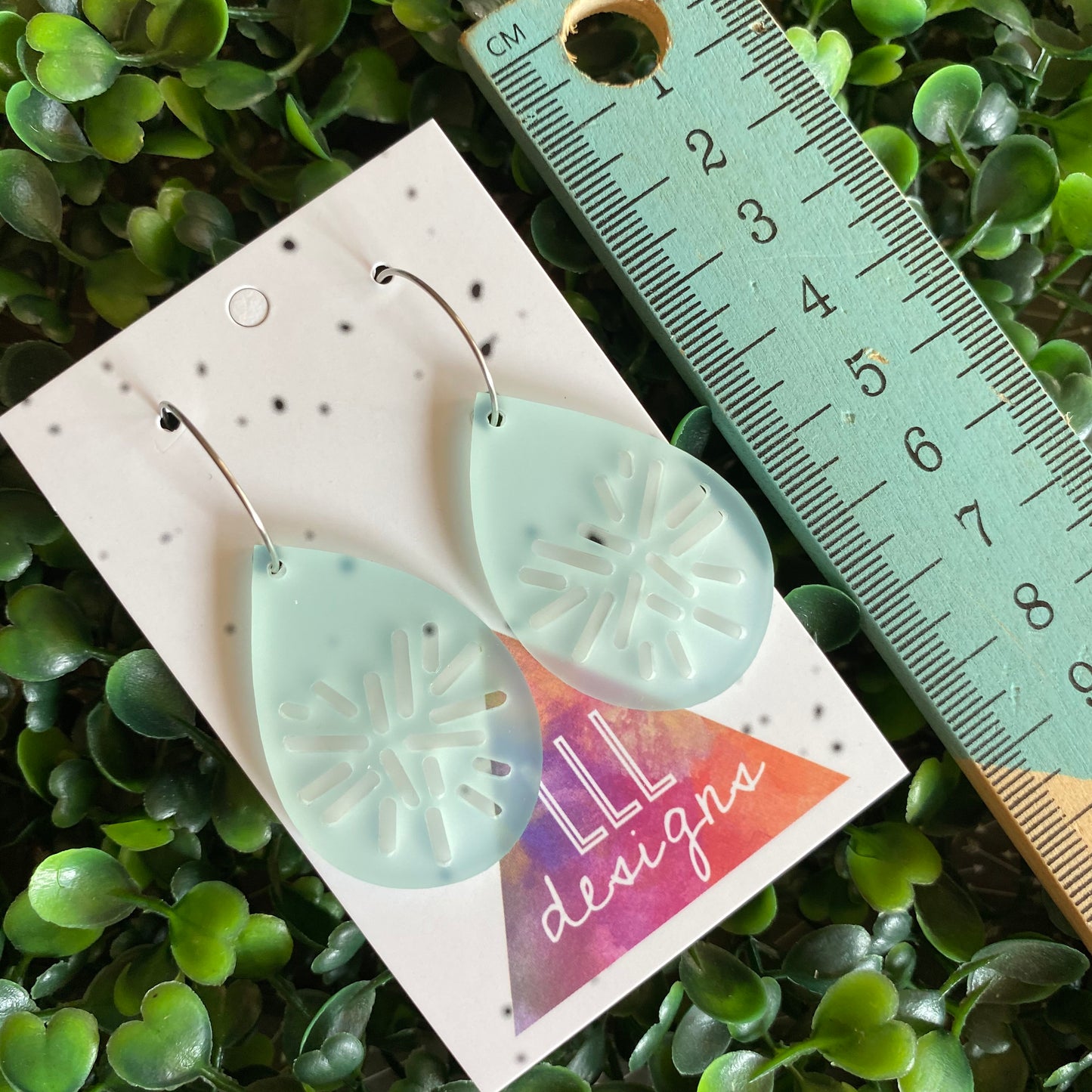 Sea Glass Earrings. Stunning Frosted Acrylic Hoop Earrings - with a Beautiful Sea Glass Effect.