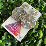 Silver Confetti Circle Dangle Earrings. All Kinds of Sparkle & Glitter Joy!