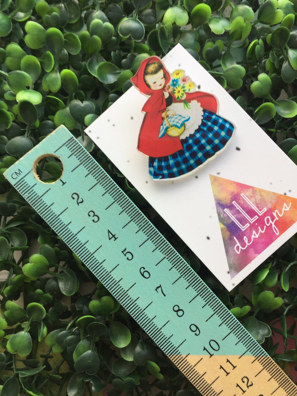 Little Red Riding Hood Brooch. Vintage Style Brooch. Handmade Brooch. Cute Brooch. Life's too short to wear boring Jewellery.