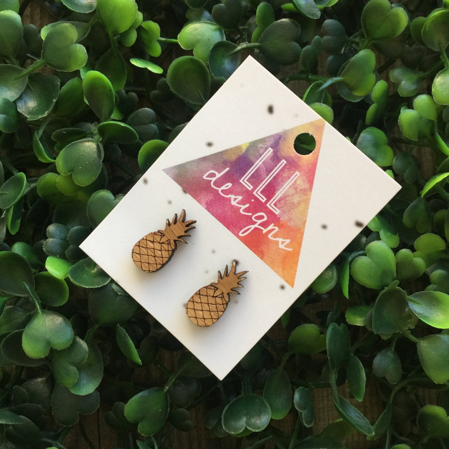 Tiny Pineapple Earrings/Studs. Pineapple Love. Tiny Pineapple earrings/studs. Laser Cut Pineapple studs/earrings