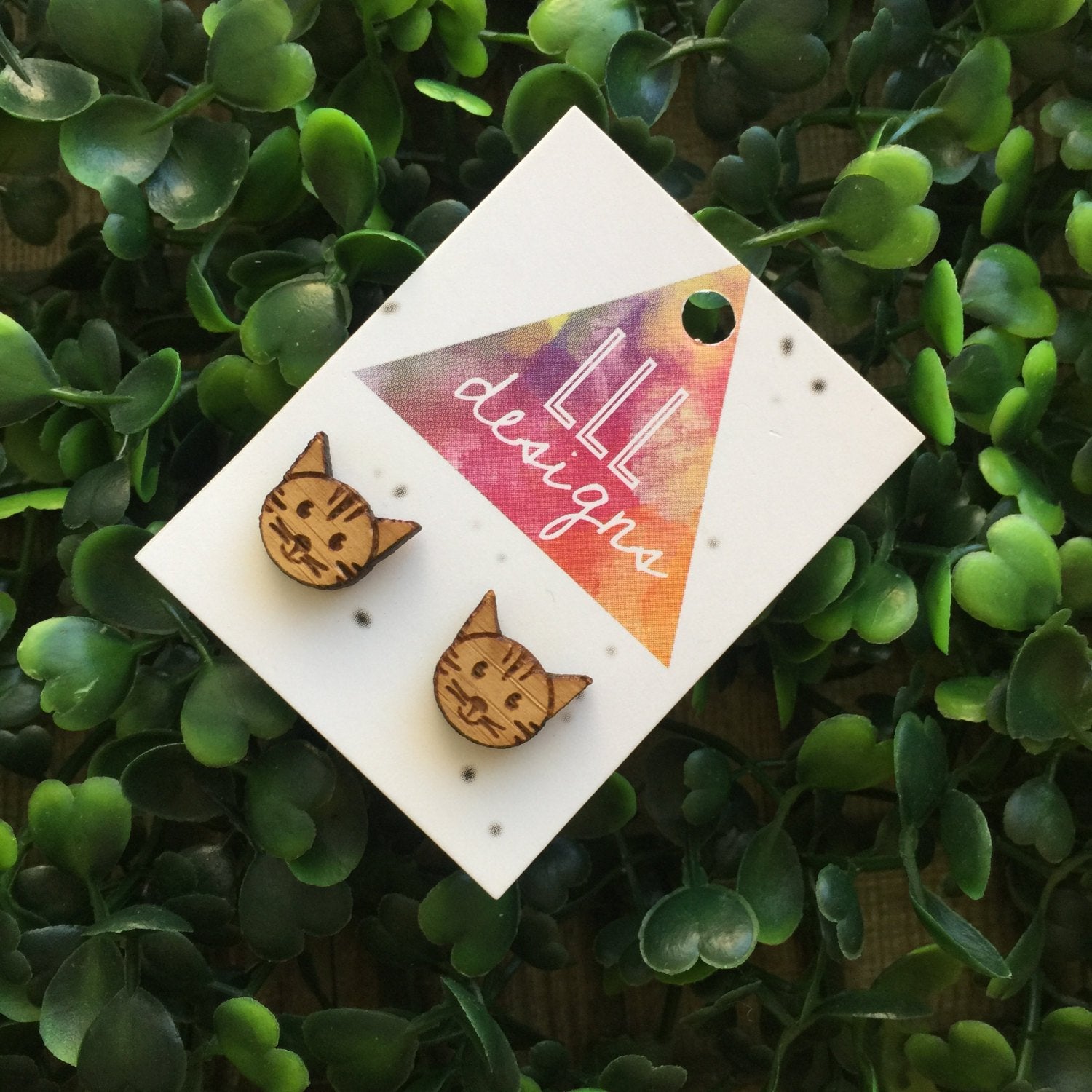 Dexter Kitty Cat Earrings. Named after my gorgeous Ocicat Dexter (with his huge ears). Crazy Cat Lady.