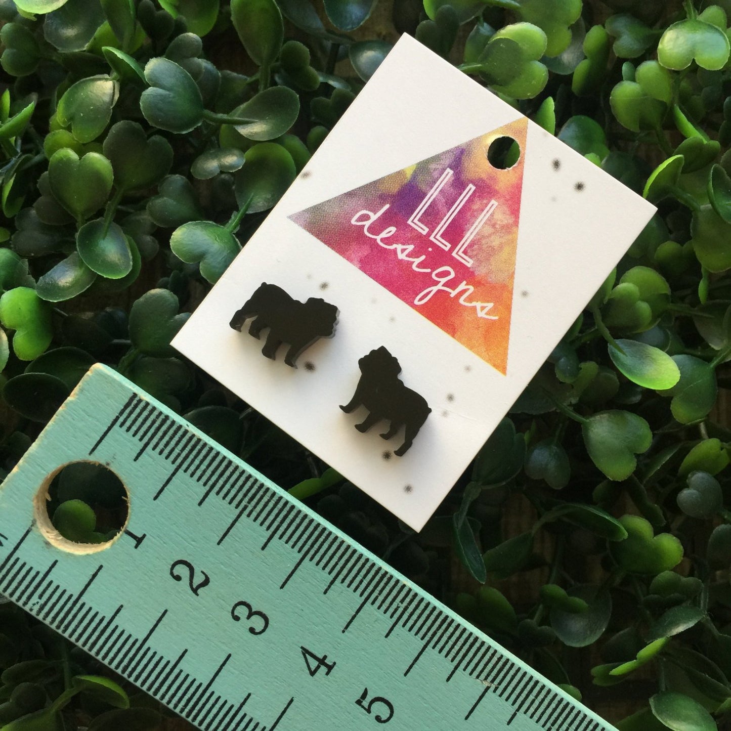 Super Cute British Bull dog Studs / Earrings. Puppy love. Bull dog love. Bulldogs rock. Bulldogs Rules. Laser Cut Earrings. Handmade Studs.