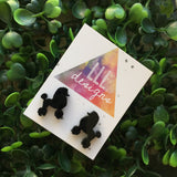 Tiny Poodle Earrings/Studs. Poodle Love. Tiny animal earrings/studs. Laser Cut Poodle studs/earrings