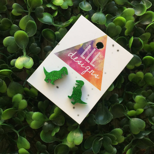 Super Cute Trex Studs / Earrings. Dino love. Dinosaur rock. Dinos Rules. Laser Cut Earrings. Handmade Studs.