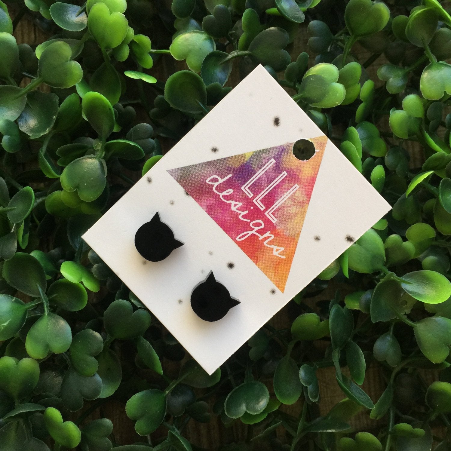 Crazy Cute Cat Face Earrings. Black Cat Earrings. Crazy Cat Lady. Cats Rock. Cats Rule. Life's too short to wear boring Jewellery.