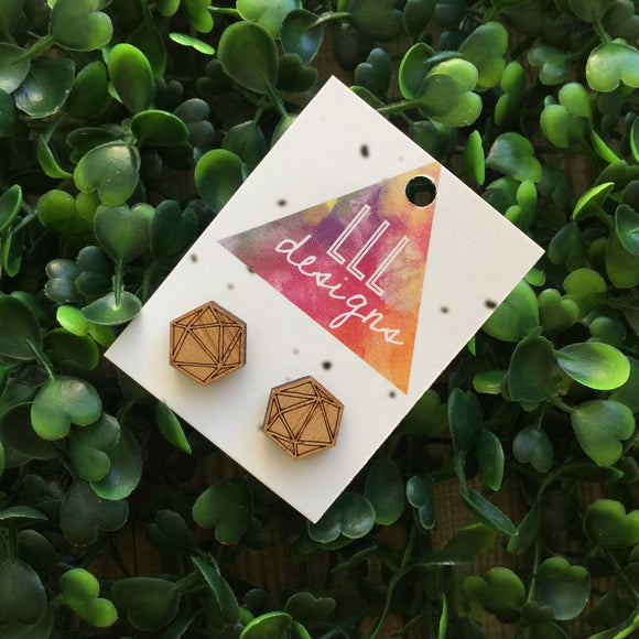 Bamboo Etched Polygon Earrings. Hexagon Earrings. Hex Earrings. Geo Earrings. Geometric Earrings. Life's too short to wear boring Jewellery.