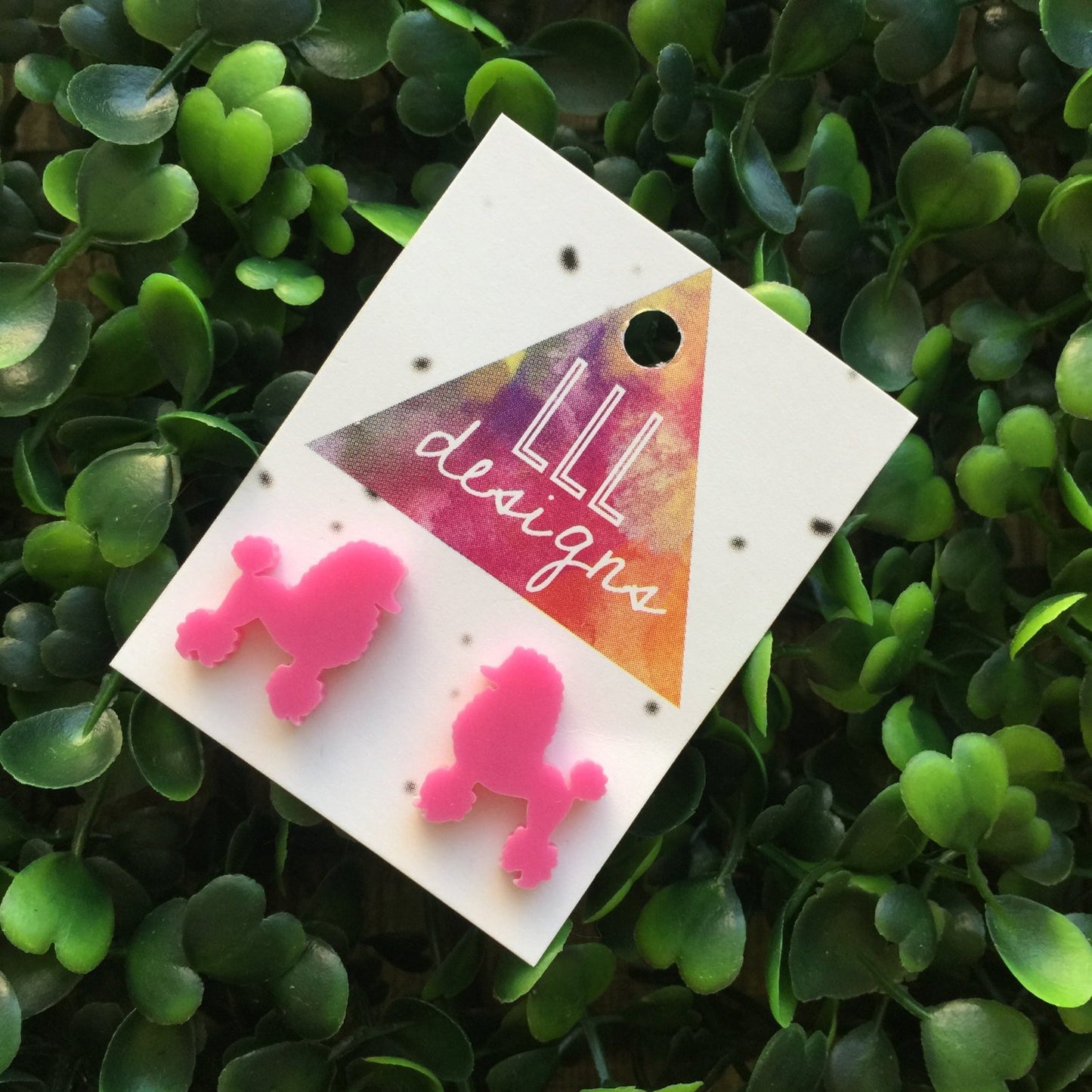 Tiny Poodle Earrings/Studs. Poodle Love. Tiny animal earrings/studs. Laser Cut Poodle studs/earrings