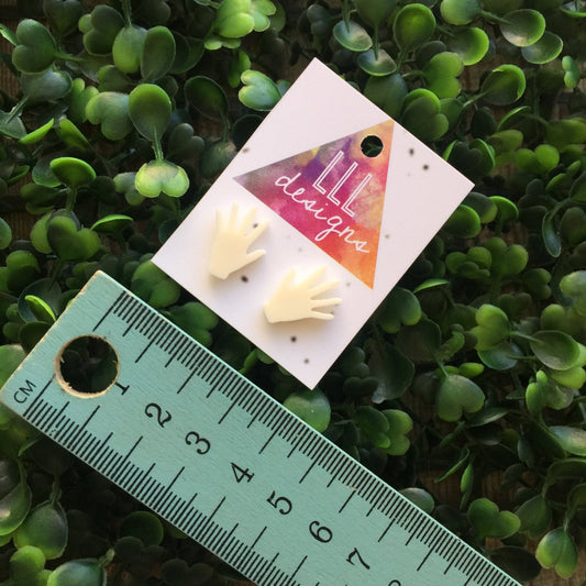 Feeling Handsy Stud Earrings. Hi five to the ear...lol. Quirky Earrings. Fun Earrings. Life's too short to wear boring Jewellery.