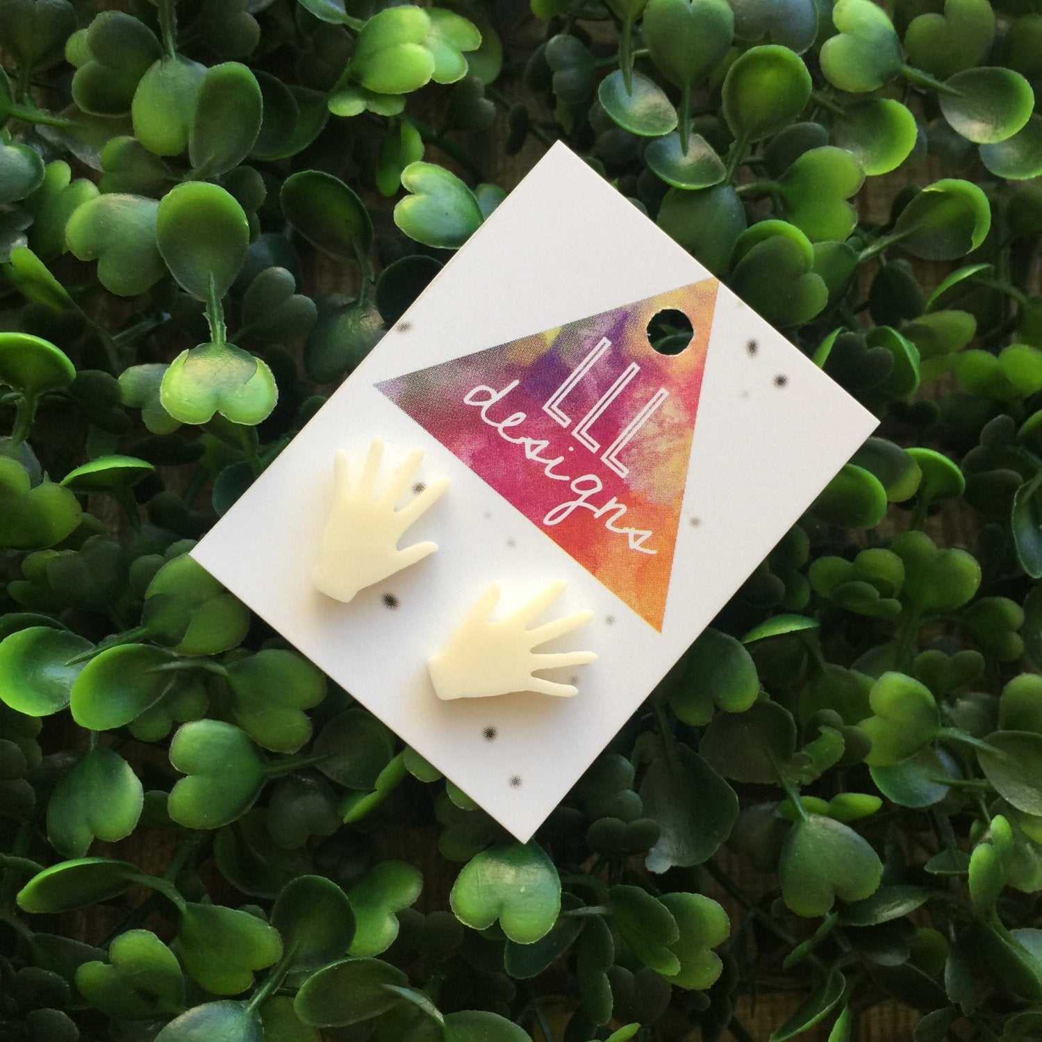 Feeling Handsy Stud Earrings. Hi five to the ear...lol. Quirky Earrings. Fun Earrings. Life's too short to wear boring Jewellery.