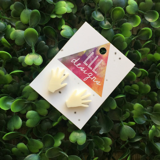 Feeling Handsy Stud Earrings. Hi five to the ear...lol. Quirky Earrings. Fun Earrings. Life's too short to wear boring Jewellery.