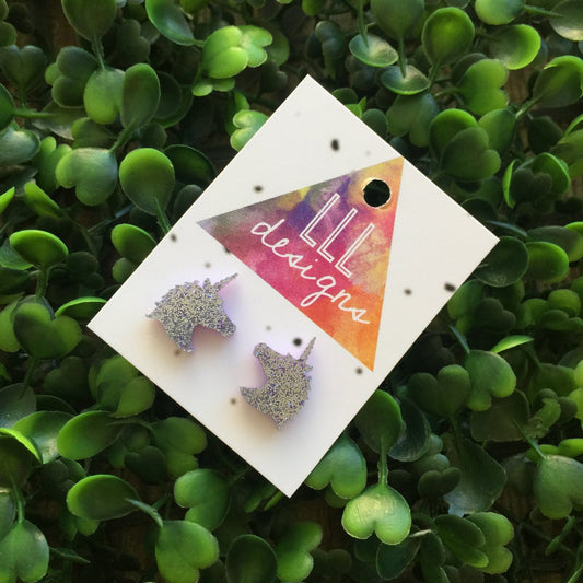 Magical Unicorn Stud Earrings. Life's too short to wear boring Jewellery. Quirky Earrings. Fun Earrings. Bold Earrings. I love unicorns. yay