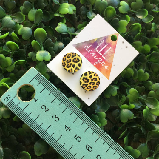 Loving Leopard Print Stud Earrings. Animal Print Earrings. Quirky Earrings. Life's too short to wear boring Jewellery.