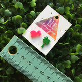Flipping Fancy Flamingo Mix Match Earrings. Glorious Glitter Green Palm Tree Earrings. Totes Tropical Earrings. Mix it up!