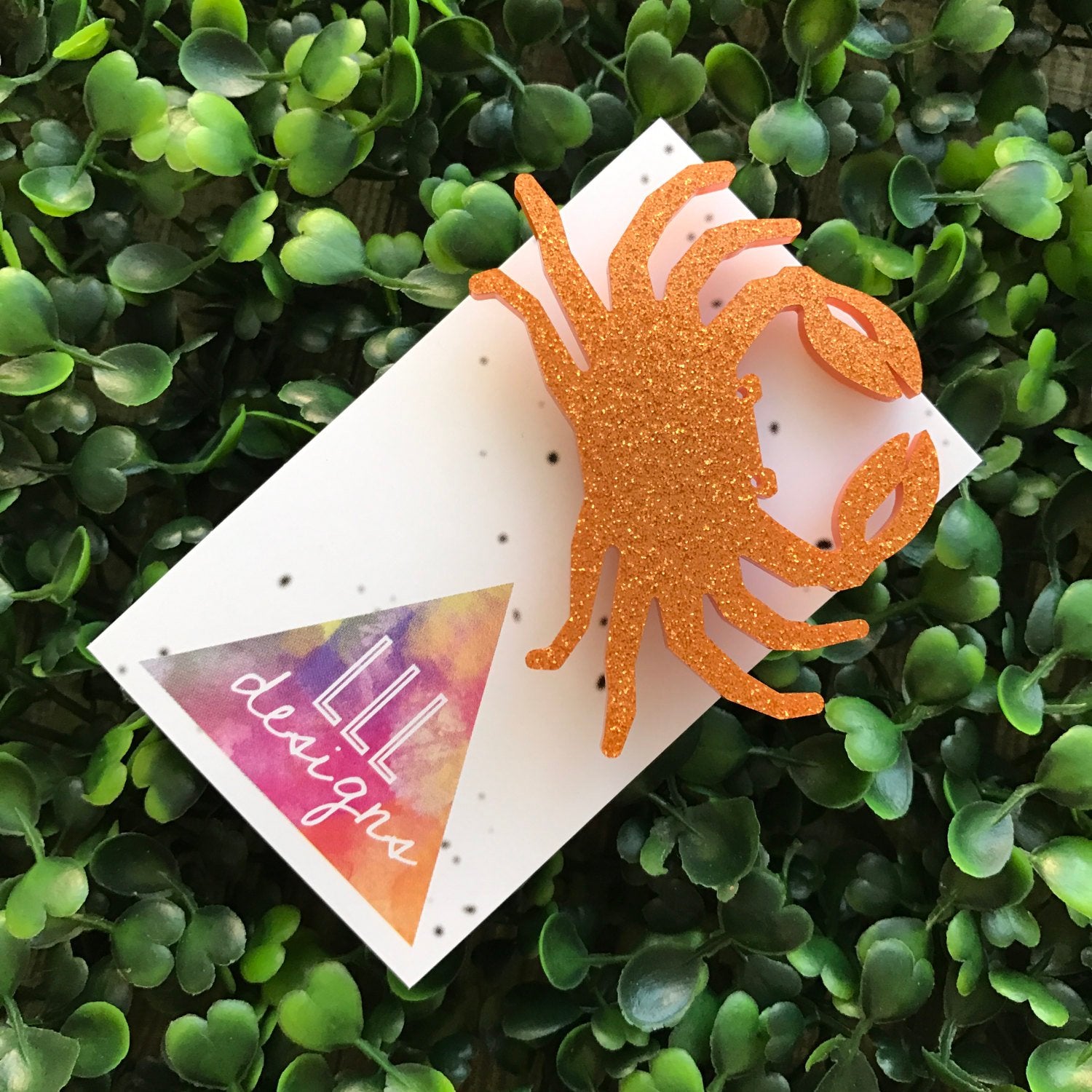 Crazy Crab Brooch. Crab Badge. Quirky Brooch. Handmade Badge. Handmade Brooch. Life's too short to wear boring Jewellery. Live Laugh Love.