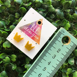 Crown Earrings. King of the Castle Stud Earrings. Glitter Crown Studs. Quirky Crown Earrings! Life's too short to wear boring Jewellery!!!!!