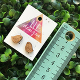 Bird Earrings. Super Cute Sleepy Birdie Laser Cut Bamboo Stud Earrings. Quirky and Fun Handmade Earrings. Live the Life you Love :)