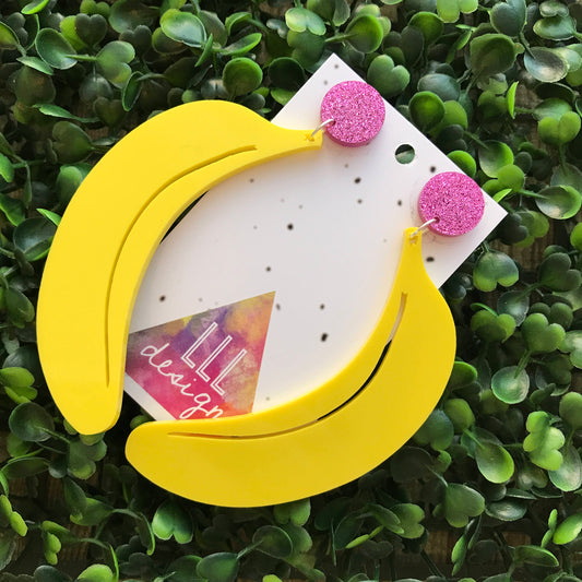 BIG Banana Statement Dangle Earrings. I think the first sentence says it all really....LOL ;) Life's too short to wear boring Jewellery!!!!!