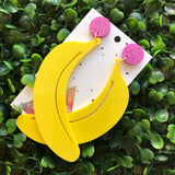 BIG Banana Statement Dangle Earrings. I think the first sentence says it all really....LOL ;) Life's too short to wear boring Jewellery!!!!!