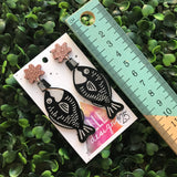 Soy Fishy Statement Dangles. Sushi Soy Sauce Fish Laser Etched Drop Earrings. Because life's too short to wear boring Jewellery! Be BOLD :)