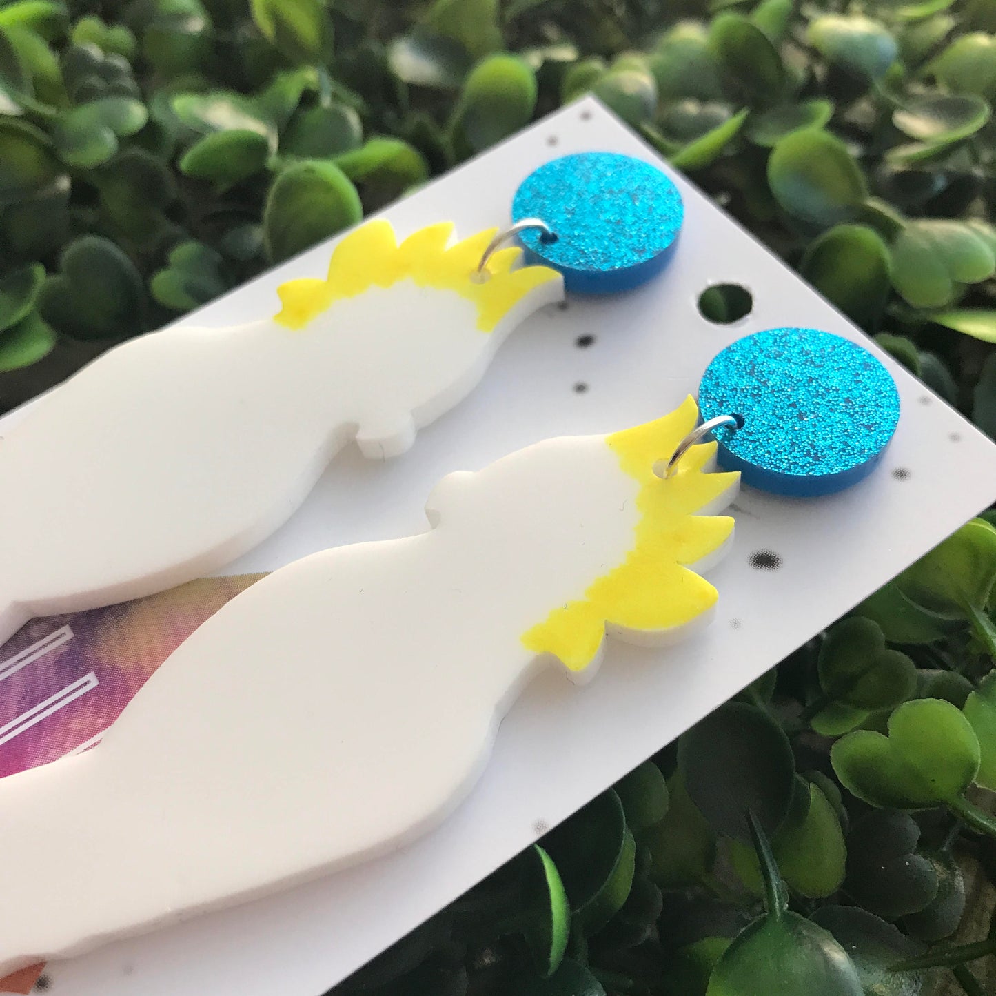 Cockatoo Statement Dangle Earrings. (mega size) Australian Earrings. Australian Native Bird. Quirky Earrings. Cocky Earrings.
